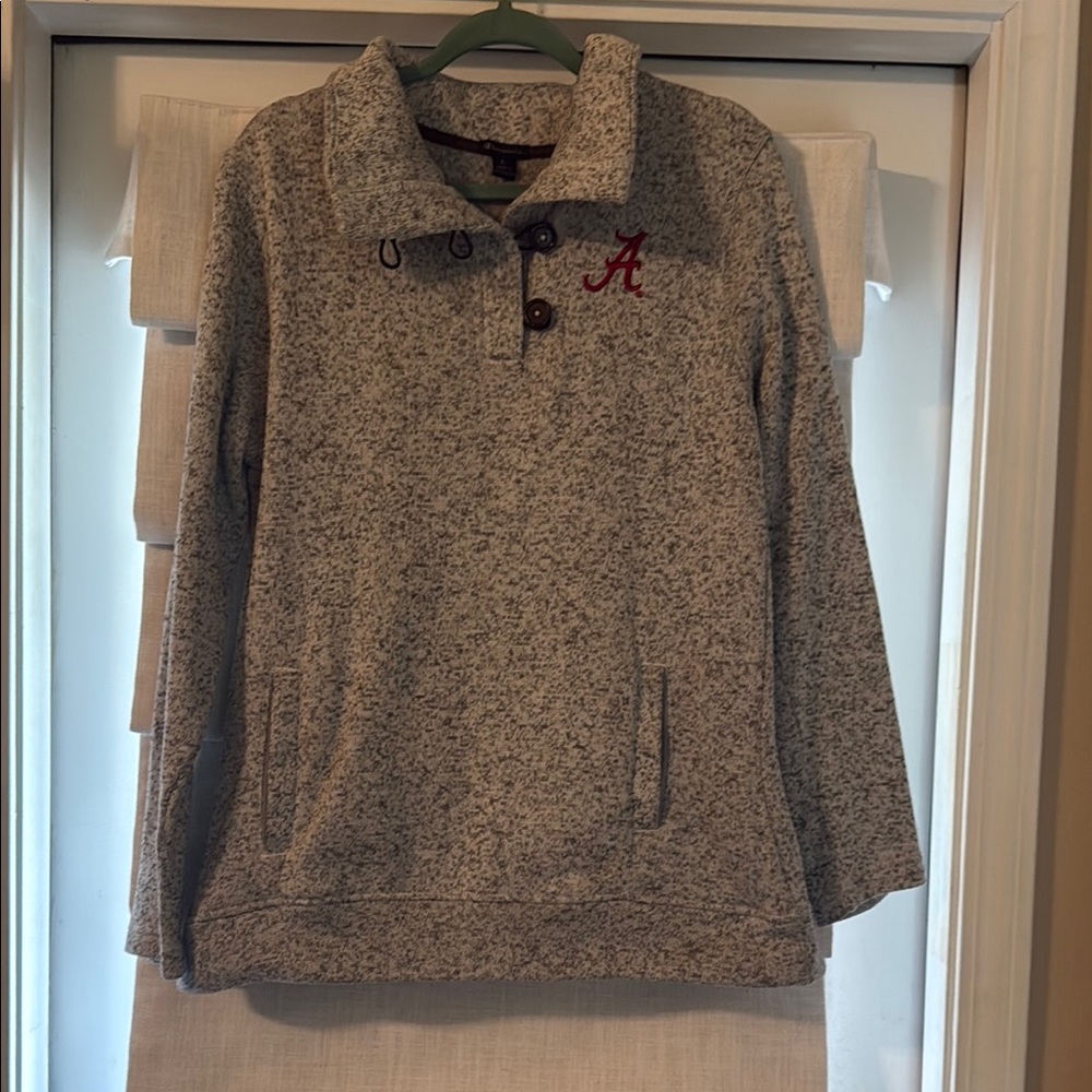 Champion Gray and Red Fleece Pullover Sweater ALABAMA